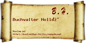 Buchvalter Holló névjegykártya